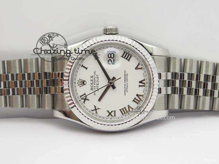 MiroTime 0420 DateJust 116234 BP Best Edition SS Sliver Dial Roman Markers On SS Bracelet A2824 V Tailored 3941